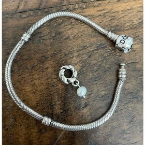Pandora authentic bracelet with charm 7.5 inch